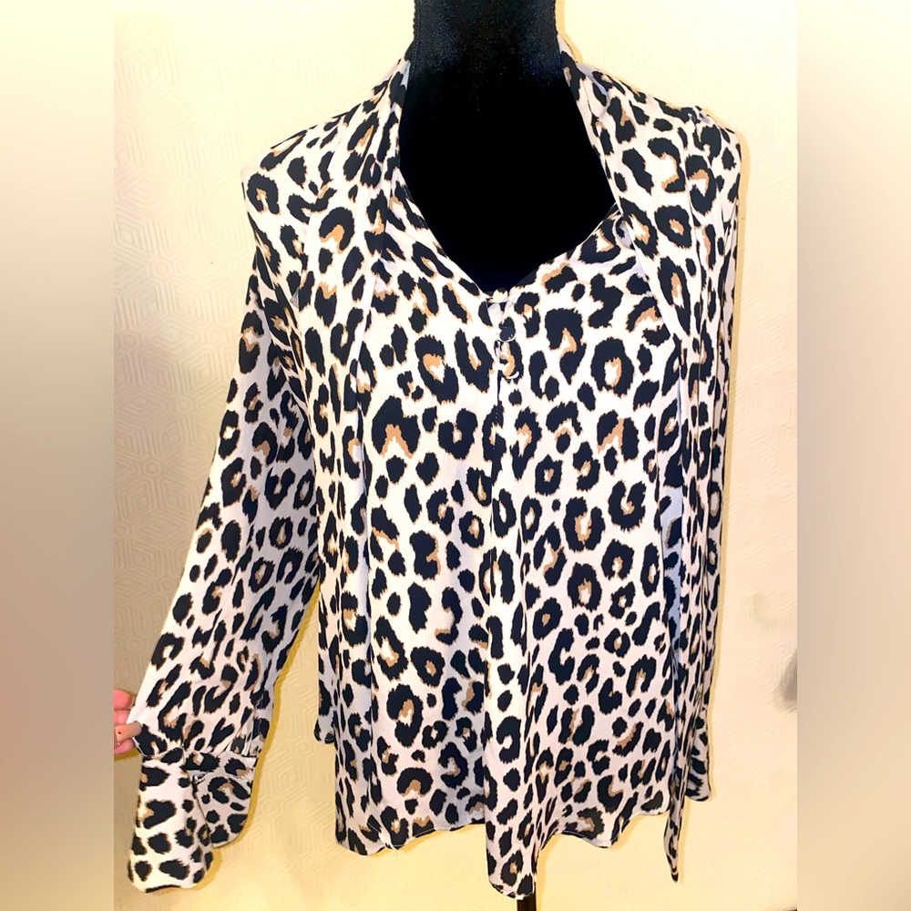 Cheetah Flowy Long sleeve blouse
